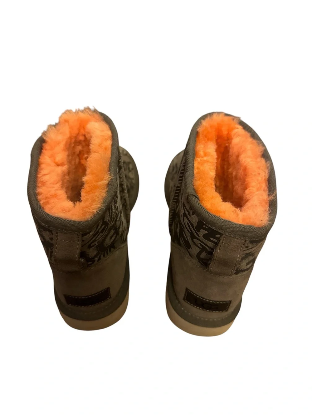 UGG Short Boot with Bright Orange Faux Fur Lining